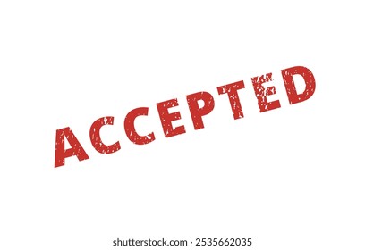 Accepted stamp red ink simple text vector format scalable