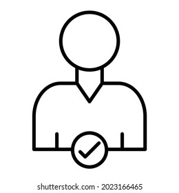 Icono De Contorno De Vector Aceptado Aislado En Fondo Blanco
