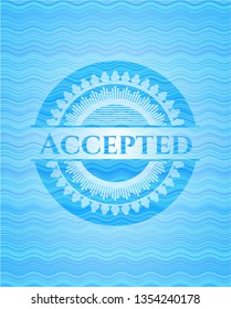 Accepted water wave representation style emblem.