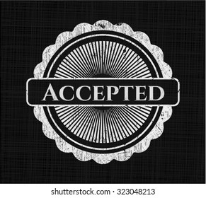 Accepted written with chalkboard texture