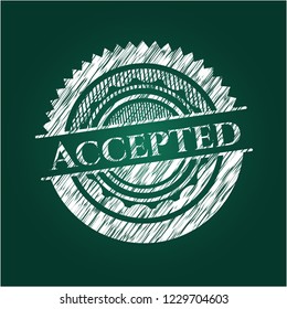 Accepted written on a blackboard
