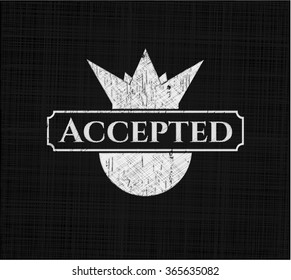 Accepted written on a blackboard