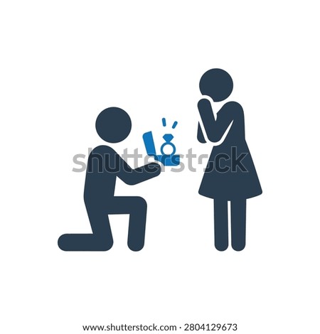 Accepting The Marriage Proposal Icon Isolated On White Background 