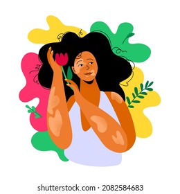 Accepting your body - colorful flat design style illustration
