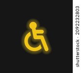 Accesibility Sign yellow glowing neon icon