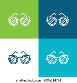 Accesory Flat four color minimal icon set