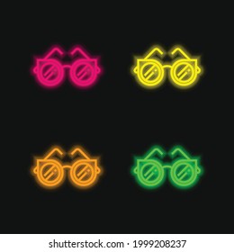 Accesory four color glowing neon vector icon