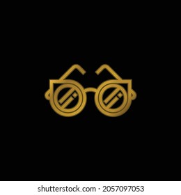 Accesory gold plated metalic icon or logo vector