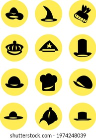 Accesory hats, icon illustration, vector on white background