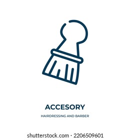 Accesory icon. Linear vector illustration from hairdressing and barber shop collection. Outline accesory icon vector. Thin line symbol for use on web and mobile apps, logo, print media.