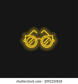 Accesory yellow glowing neon icon