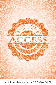 Access abstract orange mosaic emblem