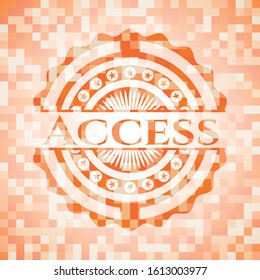 Access abstract orange mosaic emblem