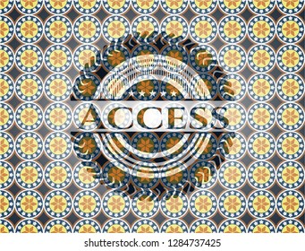 Access arabesque emblem background. arabic decoration.
