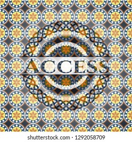 Access arabic emblem. Arabesque decoration.
