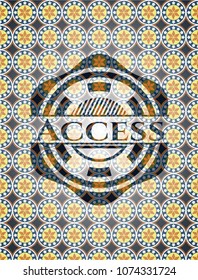 Access arabic style emblem. Arabesque decoration.