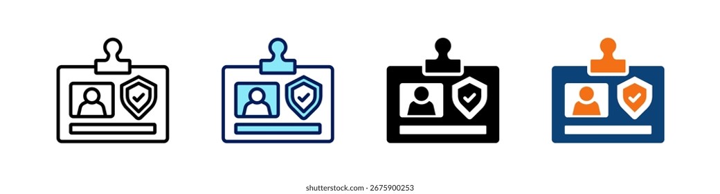 Access Badge All In One Icon Multi Styles Vectorsatz