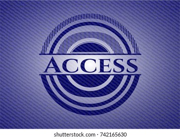 Access badge with denim background