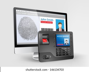 Access Biometric Fingerprint Reader Stock Vector (Royalty Free ...