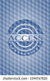 Access blue emblem with geometric pattern background. Vector Illustration. Detailed.