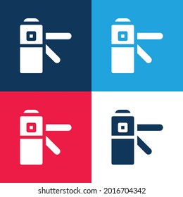 Acceso al conjunto de iconos mínimo de cuatro colores azul y rojo