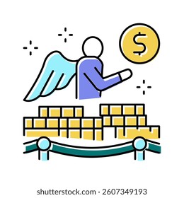 access to business angels or venture capital color icon vector. access to business angels or venture capital sign. isolated symbol illustration