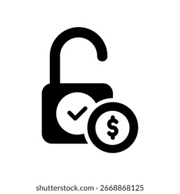 Ilustración vectorial de glifos de icono de capital de acceso