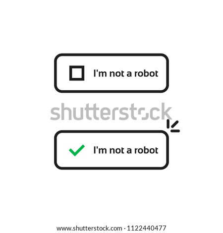 access captcha like i'm not a robot. flat trend modern logotype graphic thin line art design element isolated on white background. concept of authentication of human identity or enter to the web site