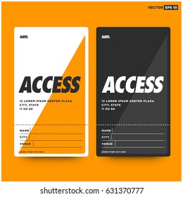 Access Card Template with Name Date City and Venue Details