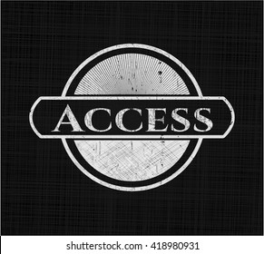 Access chalk emblem, retro style, chalk or chalkboard texture