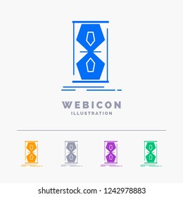 Access, clock, early, sand clock, time 5 Color Glyph Web Icon Template isolated on white. Vector illustration