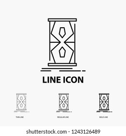 Access, clock, early, sand clock, time Icon in Thin, Regular and Bold Line Style. Vector illustration