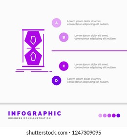 Access, clock, early, sand clock, time Infographics Template for Website and Presentation. GLyph Purple icon infographic style vector illustration.