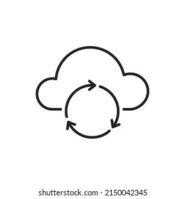 Access to cloud storage icon. High quality black vector illustration.