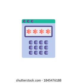 Access code keypad flat icon, vector sign, Pin code display colorful pictogram isolated on white. Security password symbol, logo illustration. Flat style design
