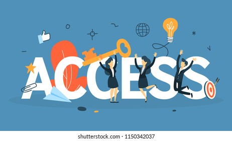 Access concept. Data protection and personal information privacy in the internet. Isolated flat vector illustration