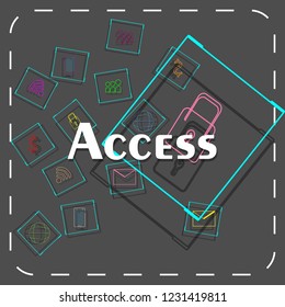 Access concepts web protection with flat style, vector illustration with icons