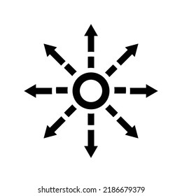 Acceso, conectividad, icono de esquema descentralizado. Gráficos vectoriales negros.