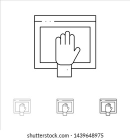 Access, Content, Free, Internet, Open Bold and thin black line icon set