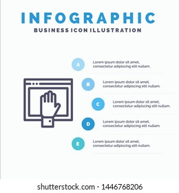 Access, Content, Free, Internet, Open Line icon with 5 steps presentation infographics Background