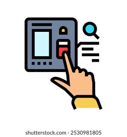 Control de acceso Vector de icono de color biométrico. señal biométrica de control de acceso. ilustración de símbolo aislado