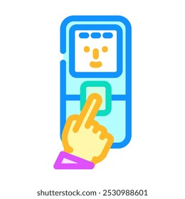 Control de acceso Vector de icono de color biométrico. señal biométrica de control de acceso. ilustración de símbolo aislado