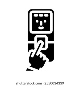 Zugriffskontrolle biometrische Glyphe Icon Vektor. biometrisches Zugangskontrollzeichen. einzelne Symbolgrafik