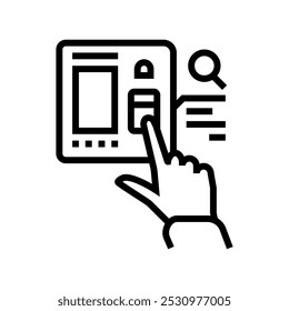 access control biometric line icon vector. access control biometric sign. isolated contour symbol black illustration