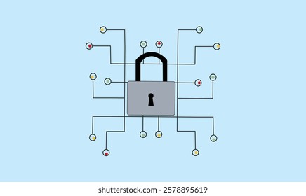 Access Control cyber security sign vector illustration for use.