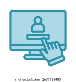 Access Control dual tone blue color, mini illustration icon. use for modern concept, print, UI, UX kit, web and app development. Vector related to account management, ecommerce, banking and finance.
