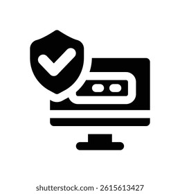 access control glyph icon. Strong and solid vector icon for websites, mobile interfaces, presentations, and visual branding. High quality and easy to edit.
