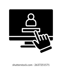 Access Control glyph, mini illustration icon. use for modern concept, print, UI, UX kit, web and app development. Vector related to account management, ecommerce, banking and finance.