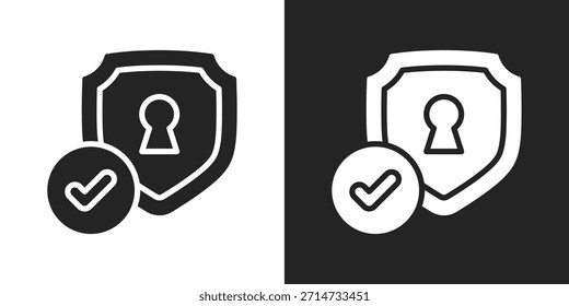 Ícone De Controle De Acesso Em Estilo De Glifo Preto-E-Branco