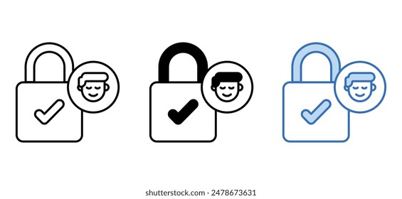 diseño de icono de control de acceso con fondo blanco ilustración de stock